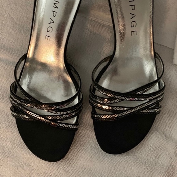 “RAMPAGE”🌹SUPER SEXY🖤 BLACK W/RHINESTONES HEELS - Picture 10 of 12